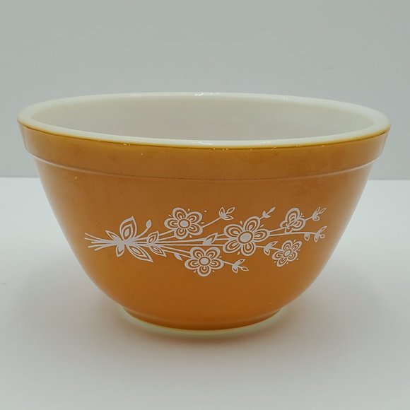 Pyrex Butterfly Gold 401 Mixing Nesting Serving Bowl 1.5 Pint 750 ml Dark Gold - Picture 3 of 7